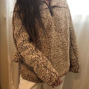 brown and white sherpa